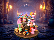 Load image into Gallery viewer, Busy Mice Party Decorations, Mice in a Basket, Silly Home Decor
