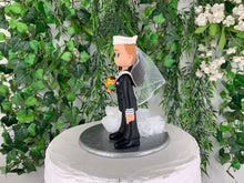 Load image into Gallery viewer, US Navy Wedding Cake Topper Figurine
